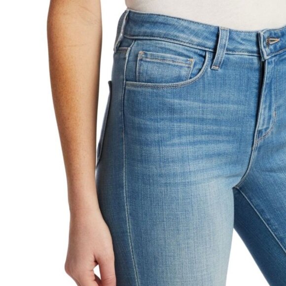 L'AGENCE Nadia Straight Cropped Jeans Rockford Light Wash Denim Sz 26 High Rise - Picture 4 of 13